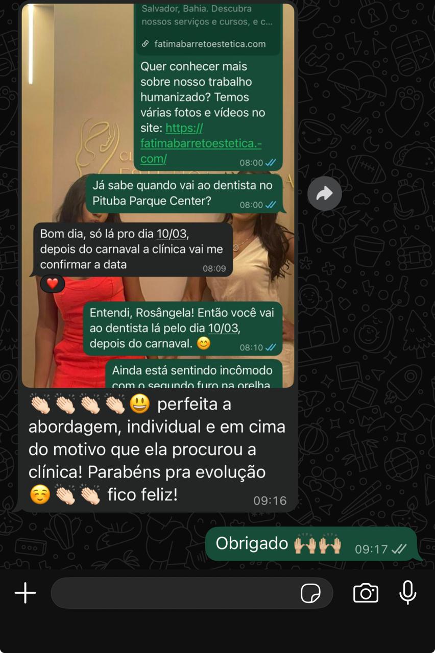Avaliação real de Dra. Fátima Barreto